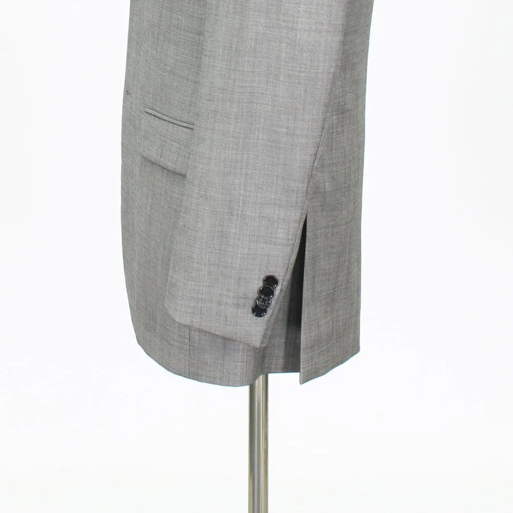 Indochino 38L Gray Solid 2-Button Sport Coat Blazer Jacket T576